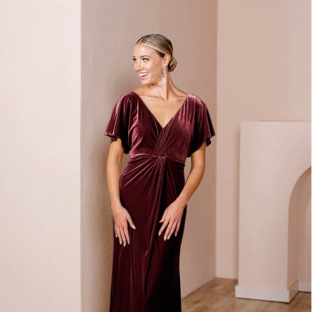 Revelry Brand Style Is Gwen Velvet Dress Color Burgundy 610